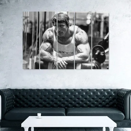 Vista 6 de Blaze Canvas Arnold Schwarzenegger - Lienzo de culturismo para decoración del hogar (3 piezas, mediano)