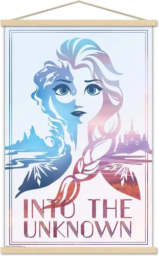Vista 17 de Trends International Disney Frozen 2 - Póster de pared con texto en inglés "Into the Unknown", 14.725 x 22.375 pulgadas, versión enmarcada de madera