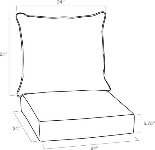 Vista 4 de Arden Outdoor Deep Seat Cushion Set, 24x24, Aqua