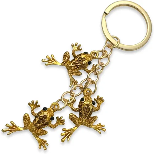 Vista 8 de Llavero de ranas saltarinas con bolsa con cordón - 4.25 pulgadas de largo