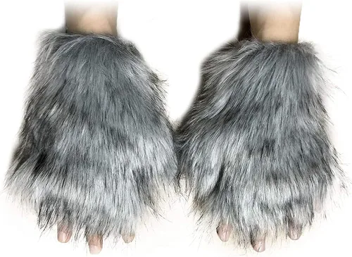 Vista 3 de HAOAN Juego de orejas y guantes con clip de cola de zorro lobo, Halloween, Navidad, fiesta de disfraces, juguetes de regalo para mujeres