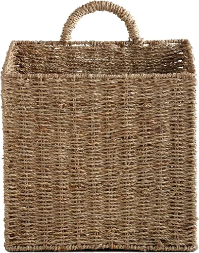Vista 3 de MyGift Cesta de almacenamiento colgante de pared, cestas decorativas grandes, cesta organizadora de revistas y correo de 12.5 pulgadas