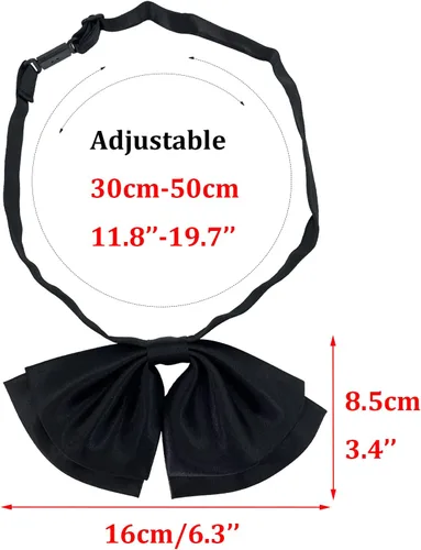 Vista 3 de Linda corbata de seda ajustable para mujer, semicírculo, corbata preatada para uniforme japonés, San Valentín, cosplay, fiesta B13, talla única
