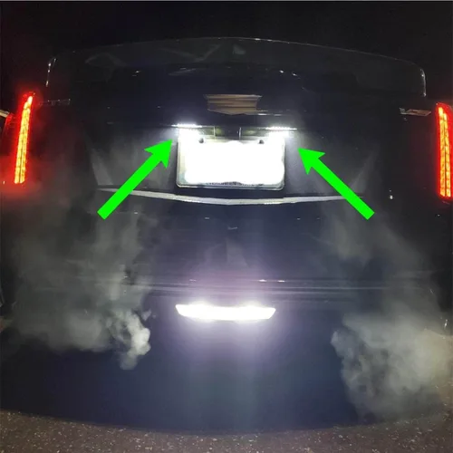 Vista 6 de Conjunto de luz LED de matrícula para Chevy Corvette C7 Impala SS Traverse 2014-2019, Ca'dillac CTS XTS SRX 2011-2019, repuesto OEM 6000K xenón