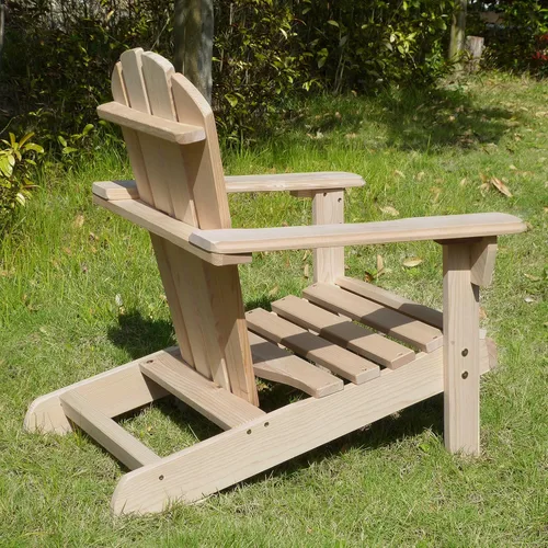 Vista 5 de Silla Adirondack de madera para niños, muebles de patio al aire libre para niños, jardín, césped, silla de cubierta, sin terminar