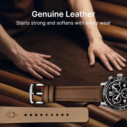 Vista 29 de Fullmosa Correa de reloj de liberación rápida de 0.866 in, 0.787 in y 0.709 in, bandas de cuero bruñido para Samsung Galaxy Watch/Garmin Watch