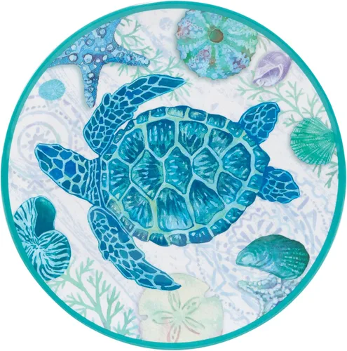 Vista 2 de Certified International Serene Seas - Juego de vajilla de melamina de 12 piezas, servicio para 4 personas