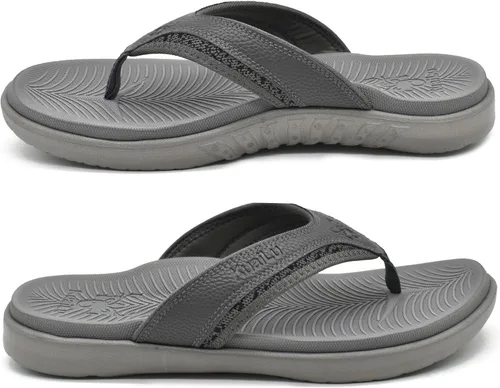 Vista 9 de KuaiLu - Sandalias deportivas para hombre, cómodas, con soporte ortopédico para el arco y fascitis plantar, para exteriores, verano o playa, tallas