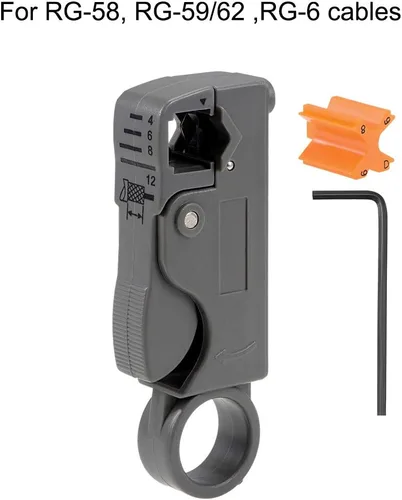 Vista 2 de uxcell Herramienta de corte de pelacables coaxiales rotativos para RG58 RG59/62 RG6 Pelacables 2 unids