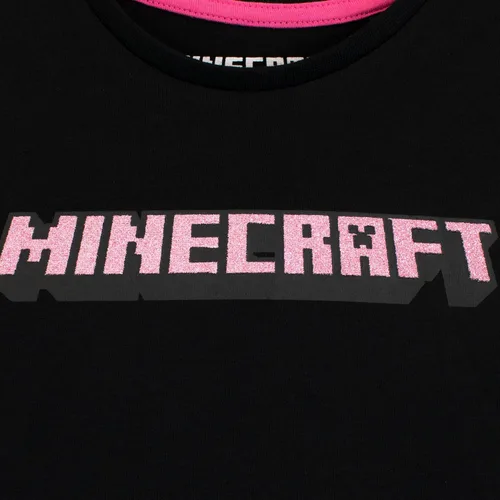 Vista 2 de Minecraft - Camiseta de manga larga para niña, color negro