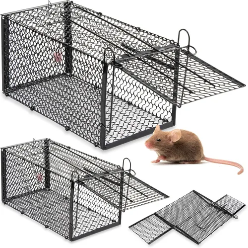 Vista 8 de Paquete de 2 trampas humanas para ratas ardillas y ardillas de ratón Negro
