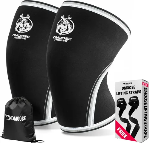 Vista 16 de DMoose Fitness Rodilleras para levantamiento de pesas (par) rodilleras de 78 pulgadas para apoyo articular, sentadillas y levantamiento de potencia