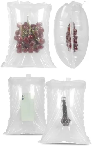 Vista 7 de Paquete de 100 unidades con bomba de mano BZQZDAI de 3.9 x 5.9 pulgadas, bolsas inflables de plástico transparente para embalaje de aire, bolsa