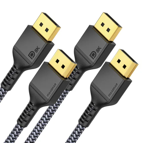 Vista 13 de Maxonar Cable DisplayPort 2.1 Certificado VESA, Cable DisplayPort 16K 2.1 Soporta 80Gbps, 16K@60Hz, 10K@60Hz, 8K@60Hz, 4K@165Hz, HDR, HDCP 2.2, 3D