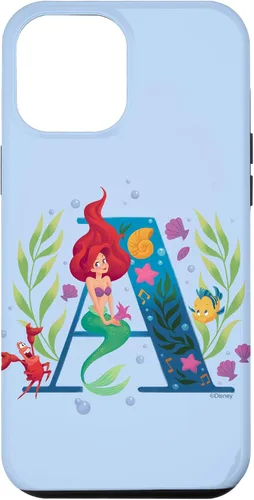 Vista 26 de Disney Carcasa para iPhone 17 con monograma de sirena y letra A para Ariel