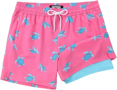 Vista 24 de Mens Swim Trunks with Compression Liner 5 Inch Inseam Swimming Trunks Shorts for Men
