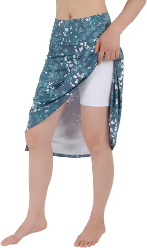 Vista 3 de Falda pantalón para mujer, modesta hasta la rodilla, atlética, midi, activa, para correr