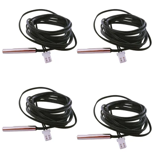 Vista 8 de 4 unidades NTC 10K 3950 Termistor 1 M, sonda de sensor de temperatura de termistor de 10 K, sonda de sensor de temperatura de NTC 3950 10 K de acero