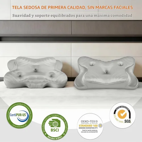 Vista 8 de CCidea - Almohada refrescante para aliviar el dolor para soporte de cuello, almohada cervical de 3 agujeros para un sueño acogedor, almohada