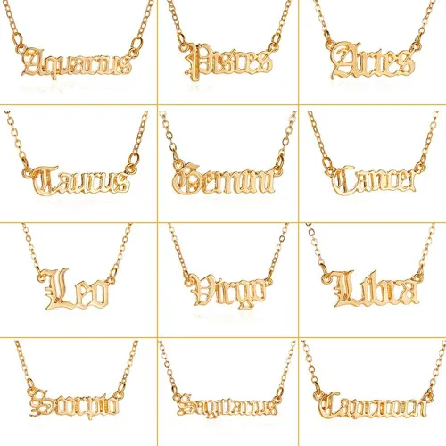 Vista 4 de Shulemin Collares para mujer, joyería de moda, regalo de San Valentín, collar creativo de doce constelaciones, collar de cadena de clavícula, collar