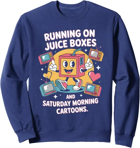 Vista 6 de Cajas de jugos y dibujos animados - Sudadera retro nostalgia para niños de los 90 Negro