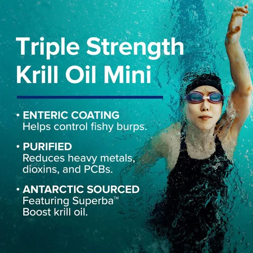 Vista 6 de GNC Suplemento de aceite de krill de triple fuerza, 220 mg EPA y DHA Omega 3, apoya la salud del corazón, el cerebro y las articulaciones, absorción