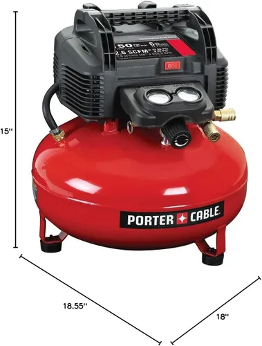 Vista 7 de PORTER-CABLE Compresor de aire, 6 galones, estilo Pancake, sin aceite (C2002-ECOM) 6 galones, 150 PSI máximo