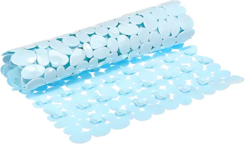 Vista 10 de uxcell Tapete de ducha para bañera, 27.5 x 14.2 pulgadas, tapete antideslizante de PVC con agujeros de drenaje, ventosas para bañera, color negro