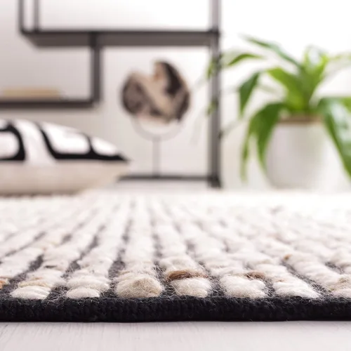 Vista 5 de SAFAVIEH Natura Collection - Alfombra de pasillo, 2 pies 3 pulgadas x 7 pies, negro y marfil, lana y yute, ideal para dormitorio, vestíbulo