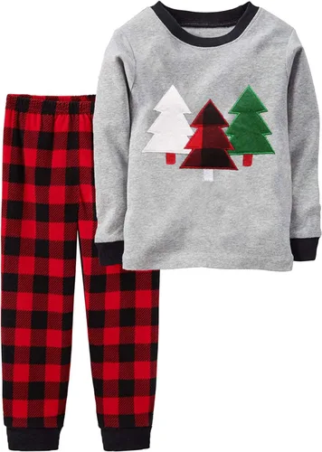 Vista 14 de Little Hand Pijamas de algodón para niños pequeños, conjunto de pijamas de manga larga para excavadora 1 # Camión monstruo