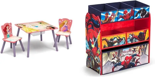 Vista 9 de Delta Children Juego de mesa y silla para niños con almacenamiento (2 sillas incluidas), ideal para artes y manualidades, merienda, educación
