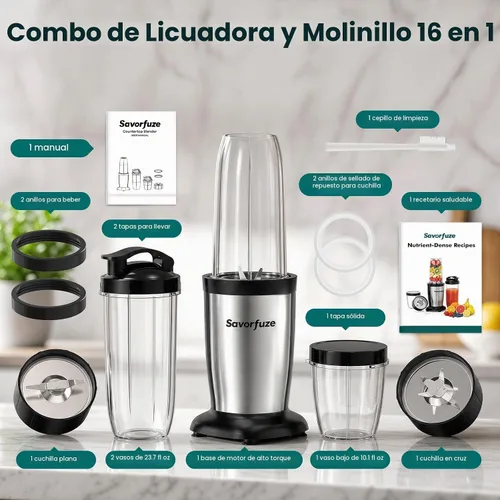 Vista 8 de Smoothie Blender Grinder Combo, Countertop Blender Smoothies and Shakes