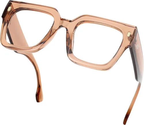 Vista 57 de Blue Light Blocking Glasses for Women Men Metal Round Frame Gris (Smoke Grey)