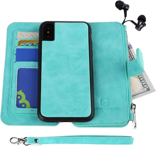 Vista 27 de MODOS LOGICOS Funda para iPhone 11, cartera desmontable, 2 en 1, almacenamiento en efectivo con cremallera, hasta 14 ranuras para tarjetas, 1 Negro
