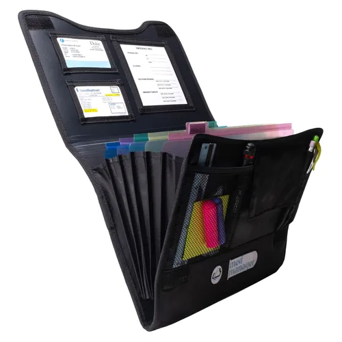 Vista 8 de Med Manager Organizador de suministros de medicamentos con estuche de viaje enfriador de insulina, capacidad para (15) botellas de píldoras, (11)