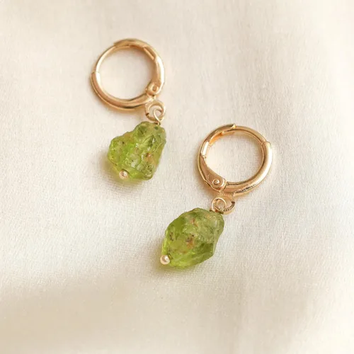 Vista 58 de Gempires Handmade Gemstone Hoop Earrings Raw Crystal Dangle Jewelry Hypoallergenic Gold Plated Lightweight Elegant Jewelry Gifts For Women