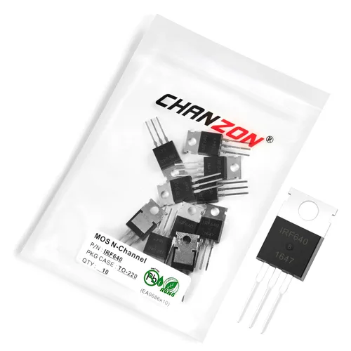 Vista 102 de Chanzon 2N60 TO-220AB NMOS MOS N-Channel Power MOSFET Transistor, alto voltaje y corriente nominal, (paquete de 10 unidades)