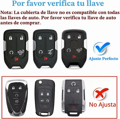 Vista 2 de MILD EAST - Funda para llavero GMC de 5 botones con llavero (oro/negro) Soft TPU Key Case Shell Full Protection Compatible with Chevy Silverado &