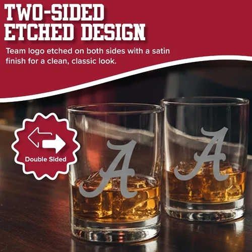 Vista 2 de Alabama - Juego de 2 vasos de cristal grabado satinado de 2 caras