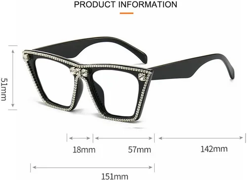 Vista 4 de willochra Gafas de lectura con diamantes brillantes de ojo de gato con diamantes brillantes para mujer, anteojos de lectura bifocales cuadrados