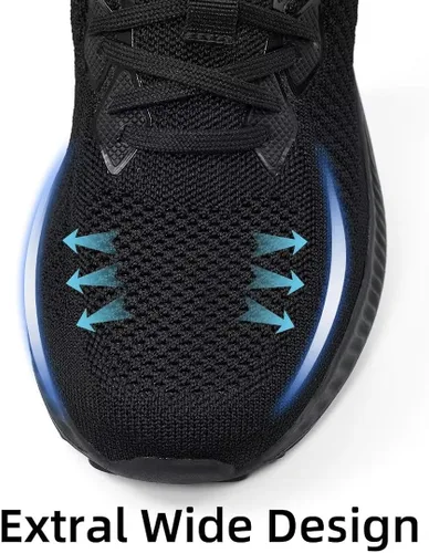 Vista 2 de Akk Zapatos deportivos para caminar para hombre, para correr, tenis para entrenamiento, atletismo, gimnasio, sin cordones, cómodos, transpirables