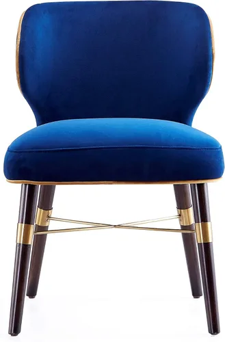 Vista 5 de Manhattan Comfort Silla de comedor Strine Velvet en color azul