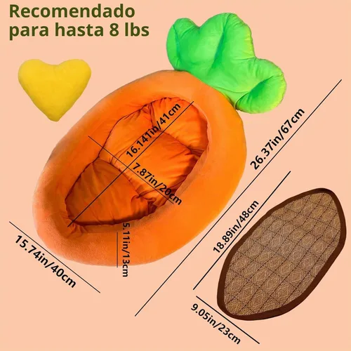 Vista 6 de Cama de conejo de 25.6 x 13.8 pulgadas, ropa de cama gruesa
