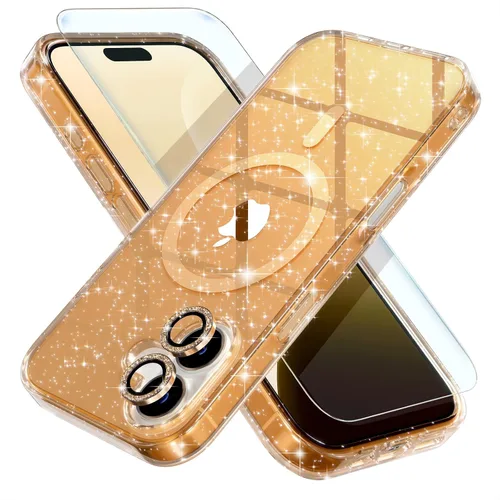 Vista 51 de Choiche Funda para iPhone 15 Pro Max compatible con MagSafe, color negro Purpurina negra