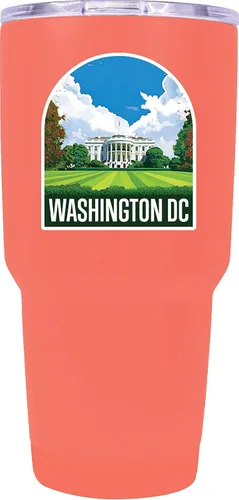 Vista 6 de Washington, D.C. Souvenir - Vaso aislado de acero inoxidable, 24 onzas, color negro, A