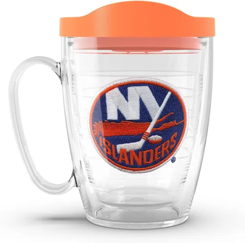 Vista 18 de Taza aislada Tervis de doble pared fabricada en Estados Unidos con logotipo principal de NHL Buffalo Sabres, mantiene las bebidas frías y calientes