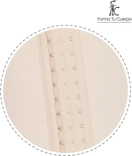 Vista 5 de Forma Tu Cuerpo, Faja Colombiana, Body corto, Control de Abdomen y Levantador de Glas. Definición de Cintura 3 Ganchos
