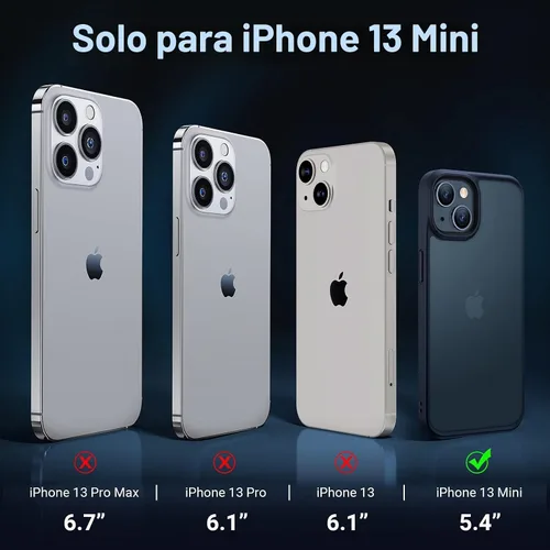 Vista 7 de TORRAS Funda diseñada a prueba de golpes para iPhone 13 Mini, protección militar contra caídas de 10 pies, parte trasera translúcida