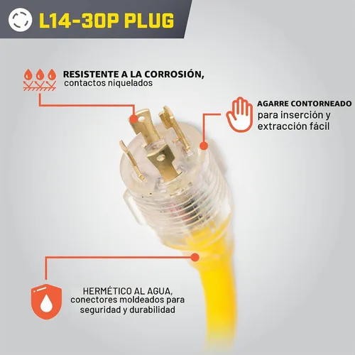 Vista 4 de Champion Power Equipment Cable adaptador de generador de 2 pies 30A 250V