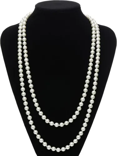 Vista 3 de BABEYOND - Collar de perlas sintéticas estilo art deco de la década de 1920, collar de perlas largas para fiesta de disfraces de estilo Gatsby